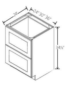 Two Drawer Base 24″W x 34 1/2″H x 24″D