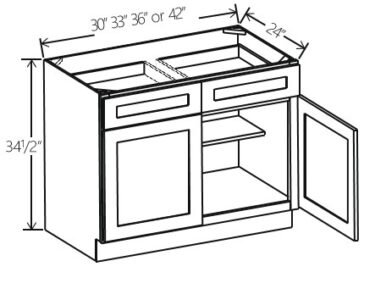 Base Cabinet Double Doors 30″W x 34 1/2″H x 24″D