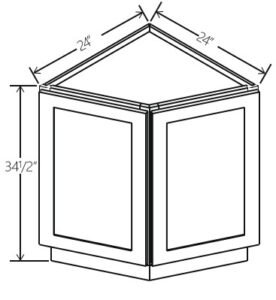 Base End Cabinet 24″W x 34 1/2″H x 24″D