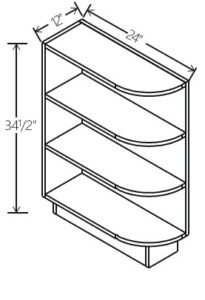 Base End Shelf 12″W x 34 1/2″H x 24″D