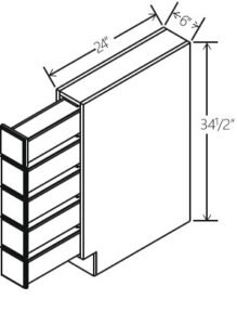 Base Spice Drawer 12″W x 34 1/2″H x 24″D