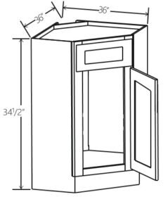 Corner Sink Base Cabinet 36″W x 34 1/2″H x 24″D