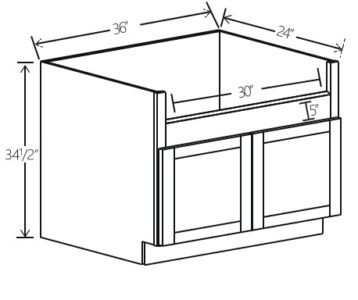 Farmhouse Sink Base 36″W x 34 1/2″H x 24″D