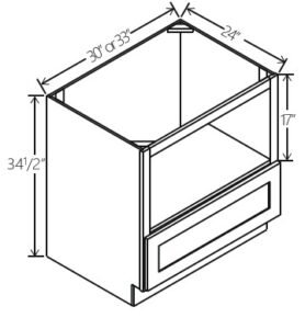 Microwave Base Cabinet 30″W x 34 1/2″H x 24″D