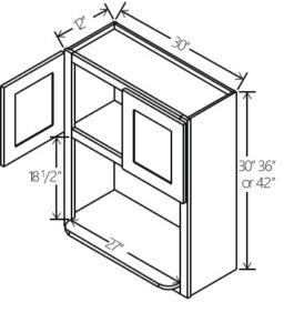 Microwave Wall Cabinet 30″W x 30″H x 12″D
