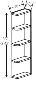 Open End Shelf 6″W x 36″H x 12″D