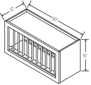 Plate Rack w 10 Plate Slots 30″W x 15″H x 12″D