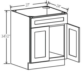 Sink Base 27″W x 34 1/2″H x 24″D