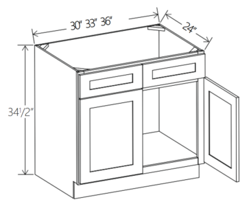 Sink Base 30″W x 34 1/2″H x 24″D