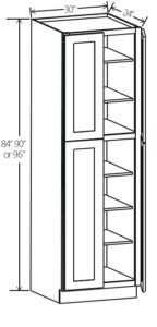 Utility Pantry 30″W x 84″H x 24″D
