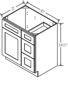 Vanity Combo 30″W x 34 1/2″H x 24″D