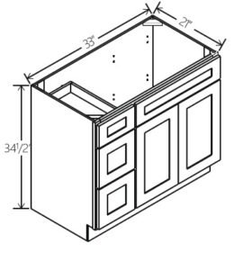 Vanity Combo 33″W x 34 1/2″H x 24″D