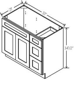 Vanity Combo 33″W x 34 1/2″H x 24″D
