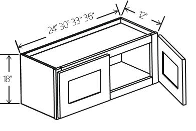 Wall Cabinet Double Doors 24″W x 18″H x 12″D