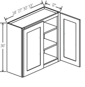 Wall Cabinet Double Doors 24″W x 36″H x 12″D
