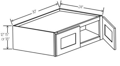 Refrigerator Wall Cabinet Double doors 30″W x 12″H x 24″D