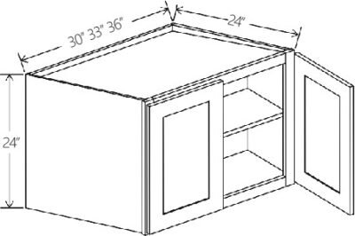Refrigerator Wall Cabinet Double doors 30″W x 24″H x 24″D