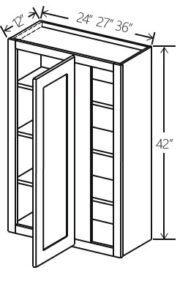 Wall Blind Corner Cabinet 24″W x 42″H x 12″D