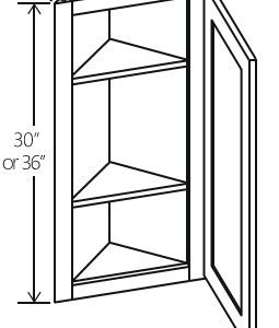 Gray Shaker Angle Wall Cabinet-3 adjustable shelves