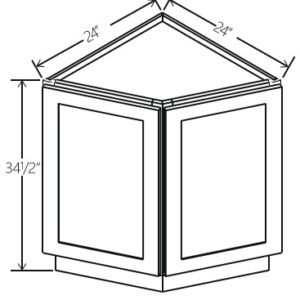 Gray Shaker Base End Cabinet | 24"W x 34 1/2"H x 24"D