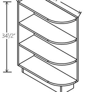 Gray Shaker Base End Shelf | 12"W x 34 1/2"H x 24"D