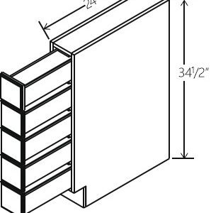 Gray Shaker Base Spice Drawer | 12"W x 34 1/2"H x 24"D