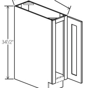 Slim White OakVanity Base Tray | 9"W x 34 1/2"H x 24"D