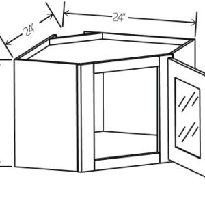 Slim White OakVanity Diagonal Corner Wall Glass Door