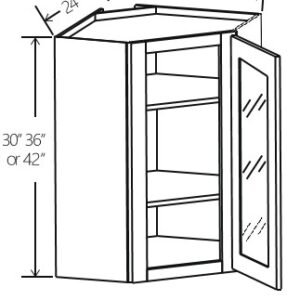 Slim White OakVanity Diagonal Corner Wall Glass Door