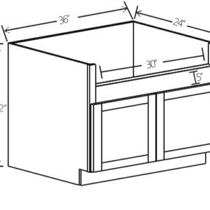 Gray Shaker Farmhouse Sink Base | 36"W x 34 1/2"H x 24"D