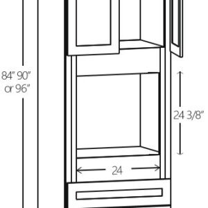 Navy Blue Shaker Oven Pantry | 30"W x 84"H x 24"D