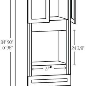Gray Shaker Oven Pantry | 33"W x 84"-96"H x 24"D