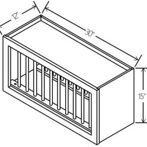 Gray Shaker Plate Rack w 10 Plate Slots 30"W x 15"H x 12"D