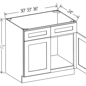 Gray Shaker Sink Base | 30"W x 34 1/2"H x 24"D