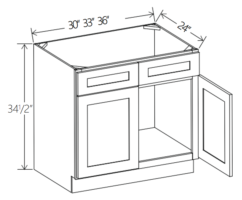 Navy Blue Shaker Sink Base | 30"W x 34 1/2"H x 24"D