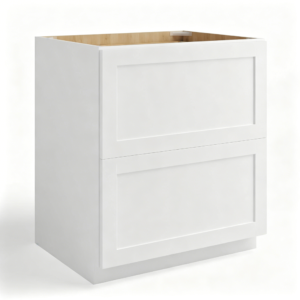 White Shaker Two Drawer Base | 24"-36"W x 34 1/2"H x 24"D