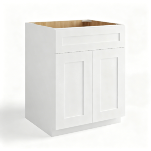 White Shaker Base Cabinet Double Doors | 24"-27"W x 34 1/2"H x 24"D
