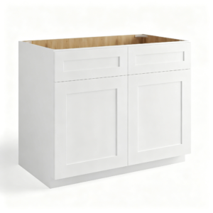 White Shaker Base Cabinet Double Doors | 30"-42"W x 34 1/2"H x 24"D