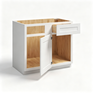 White Shaker Blind Corner Base Cabinet | 36"-42"W x 34 1/2"H x 24"D