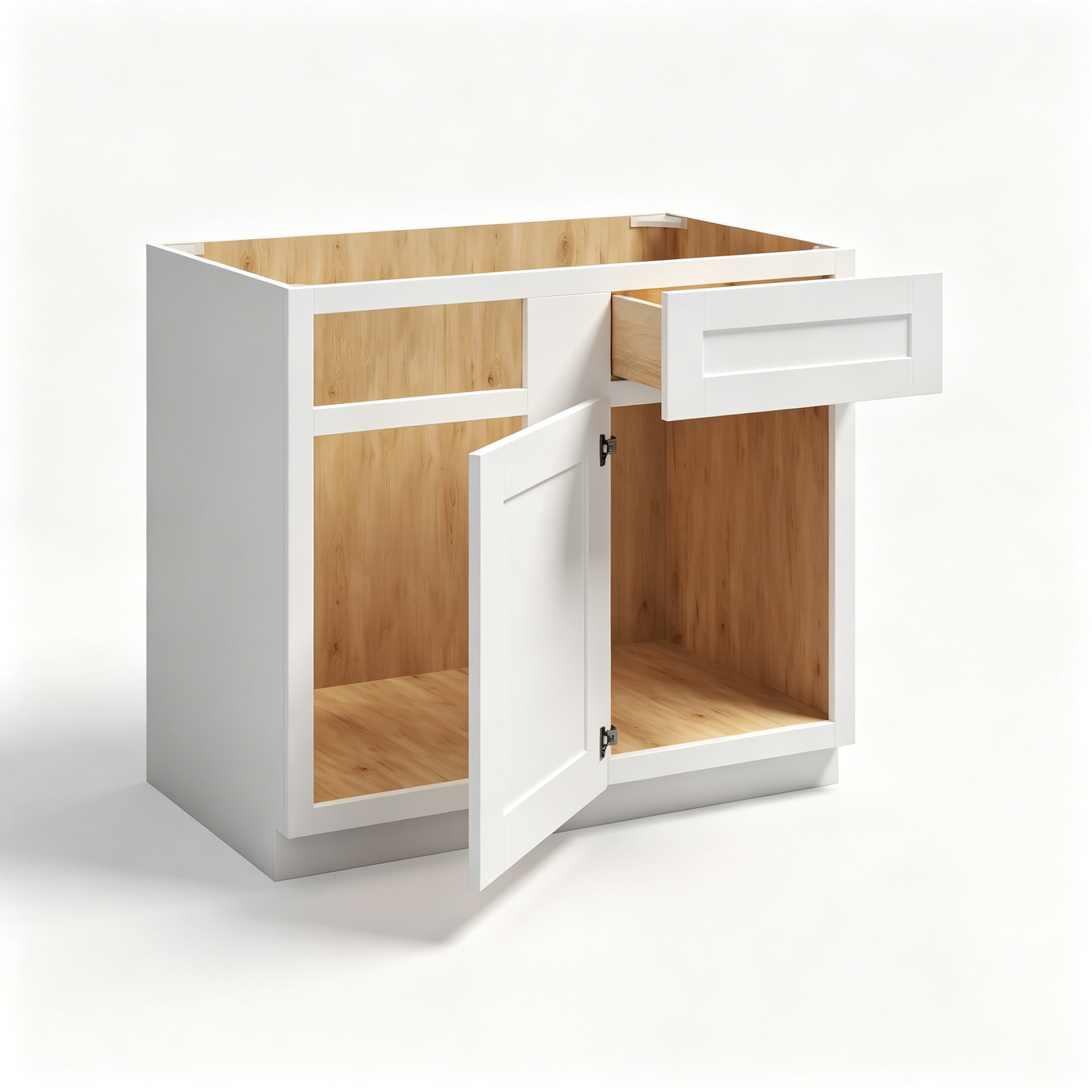 White Shaker Blind Corner Base Cabinet | 36"-42"W x 34 1/2"H x 24"D
