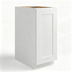 White Shaker Base Cabinet Full Height Single Door | 12"-21"W x 34 1/2"H x 24"D