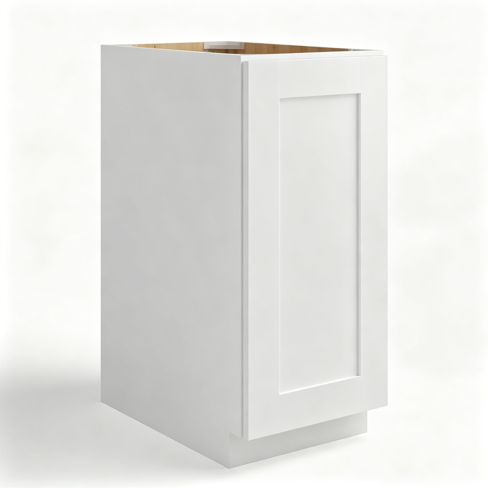 White Shaker Base Cabinet Full Height Single Door | 12"-21"W x 34 1/2"H x 24"D