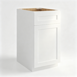 White Shaker Base Waste Basket Cabinet | 18"W x 34 1/2"H x 24"D