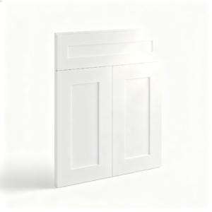 White Shaker Corner Sink Base Front | 26 1/2"W x 30"H x  1/2"D