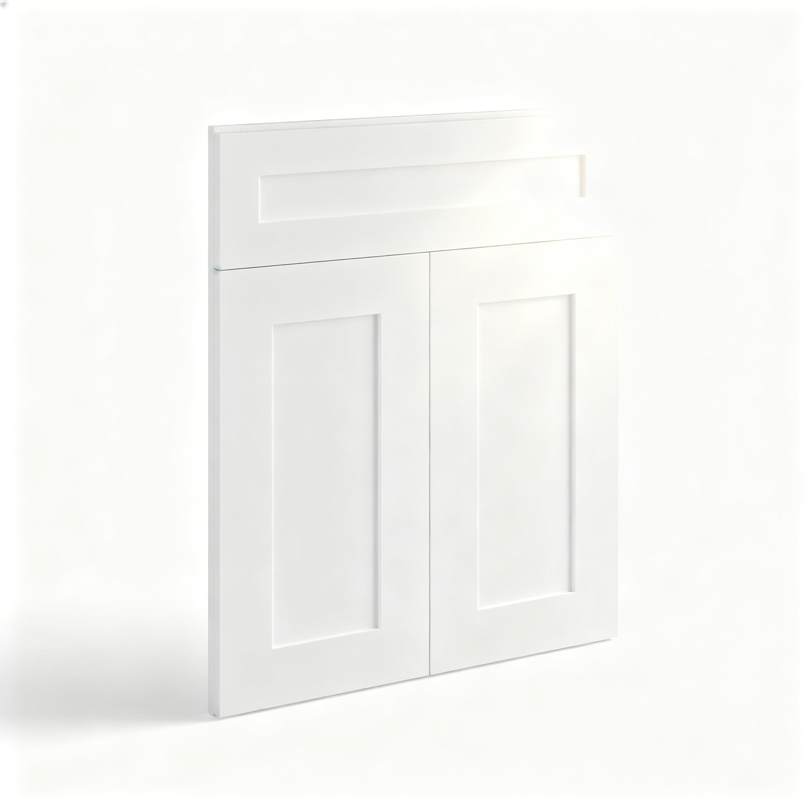 White Shaker Corner Sink Base Front | 26 1/2"W x 30"H x  1/2"D