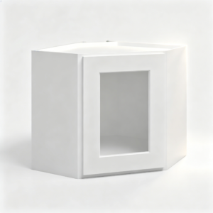 White Shaker Diagonal Corner Wall Glass Door
