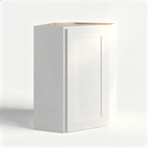 White Shaker Diagonal Corner Wall Single Door