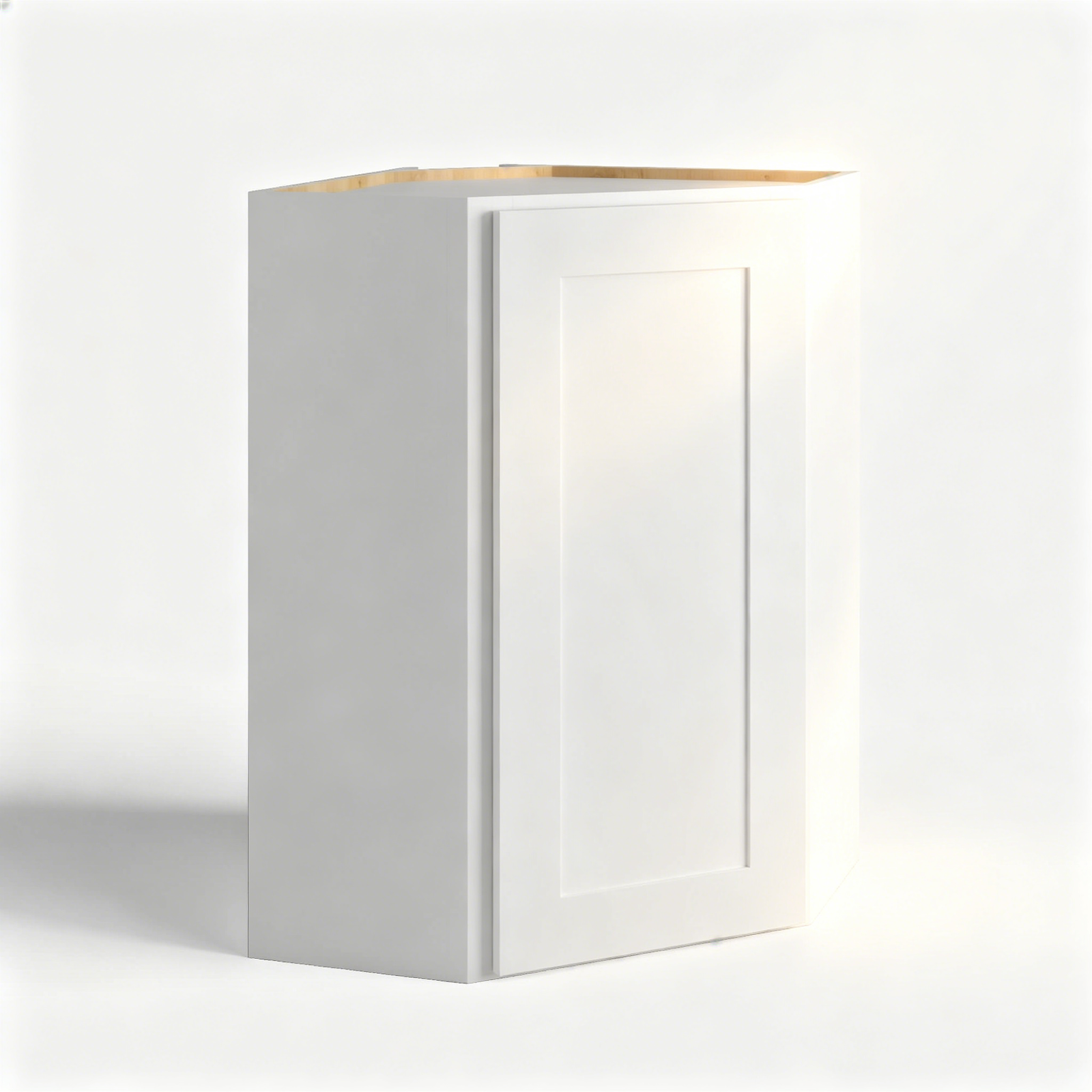 White Shaker Diagonal Corner Wall Single Door