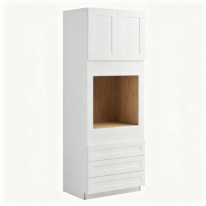 White Shaker Oven Pantry | 33"W x 84"-96"H x 24"D