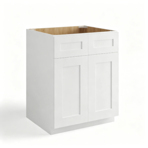 White Shaker Sink Base | 27"W x 34 1/2"H x 24"D